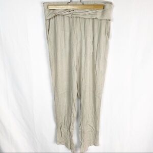 Free People Womens Beige Crinkled Pants Size Med